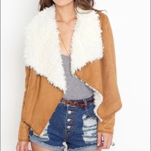 Nasty Gal Sheerling Drape Jacket